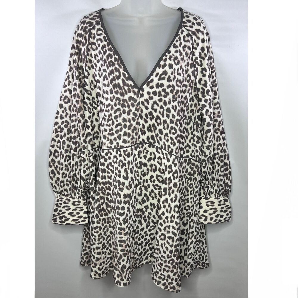 H&M Leopard Print Long Sleeve Dress size XL